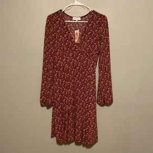 Burgundy Floral Gilli Dress Size M
